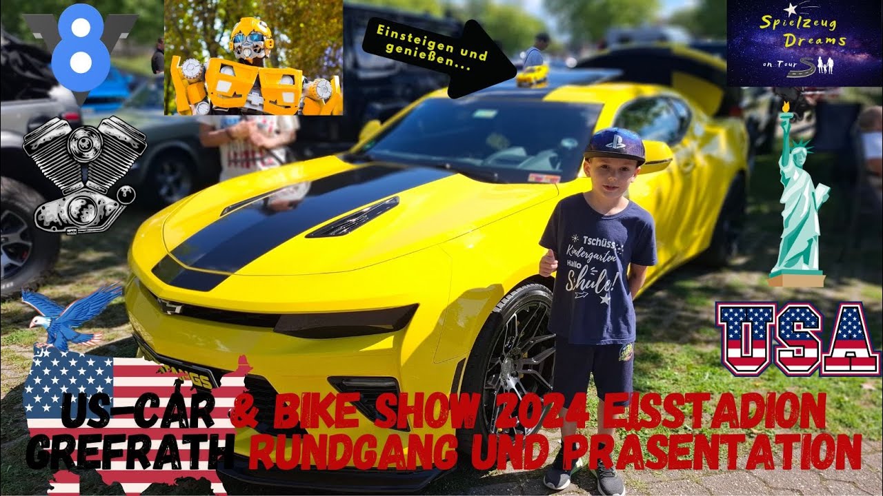 US-Car & Bike Show 2024 im Eisstadion in Grefrath Rundgang und Präsentation des Treffen / Autos USA