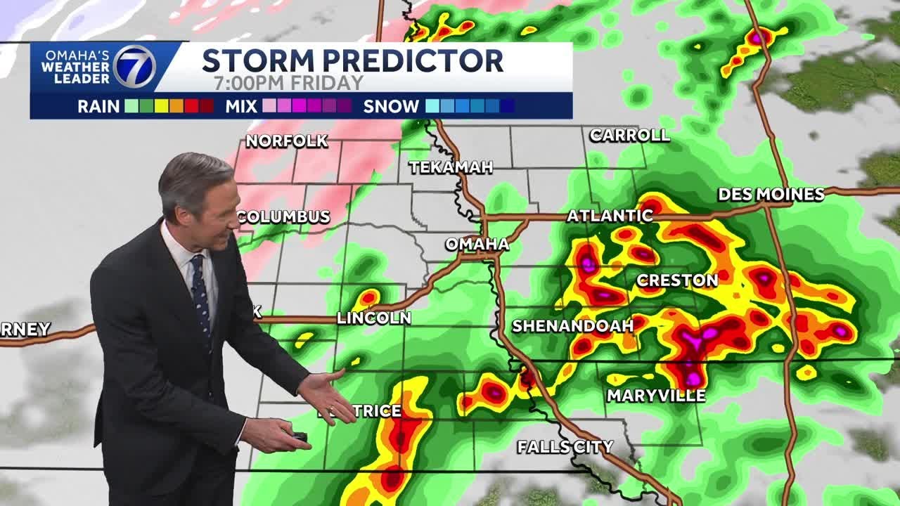 A bit of hail from storms south of Omaha