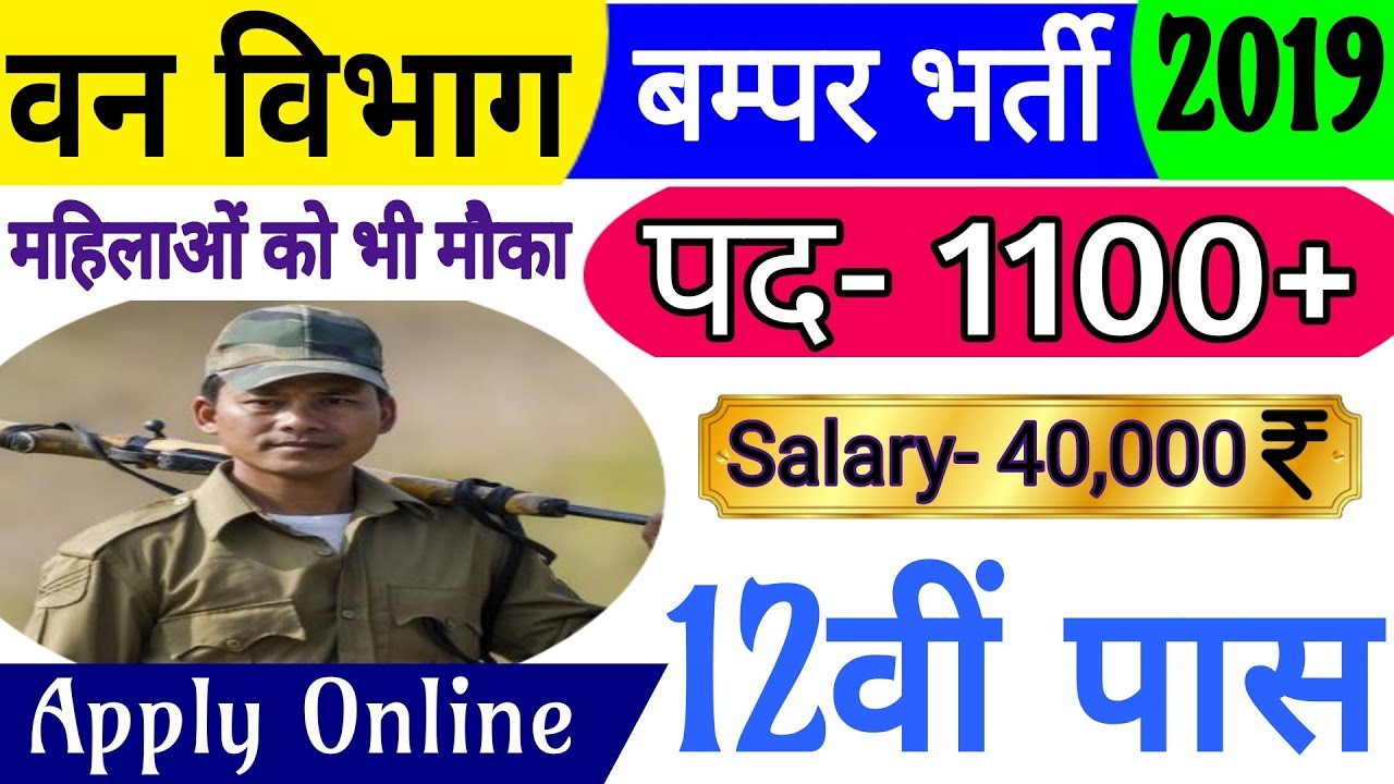 Forest Department Oct Recruitment 2018-19 | Post- 1178 van vibhag  Selection Process Cutoff Syllabus