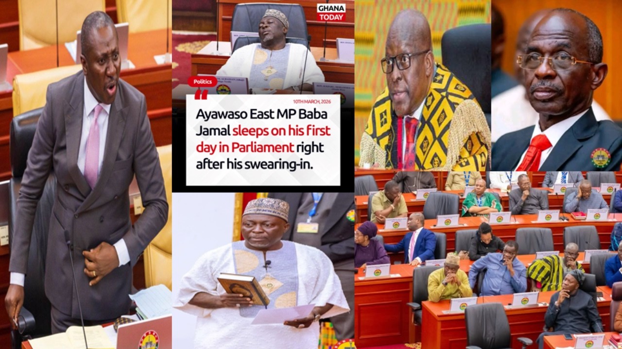 Ayɛbutubutu-As Baba Jamal Sleeps In Parliament On His 1st Day Right After Swearing-In.-Bagbin Sh0cks