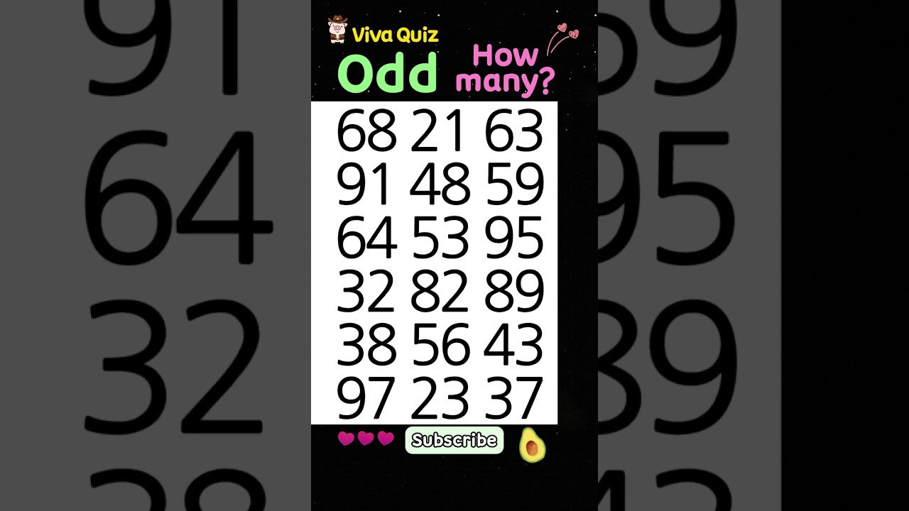 Only 1% can count all the odd numbers!