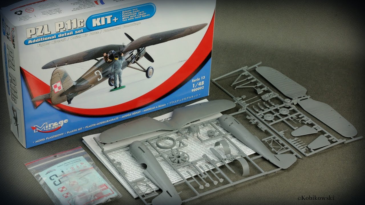 PZL P.11c - Mirage 1:48 (900002) - unboxing