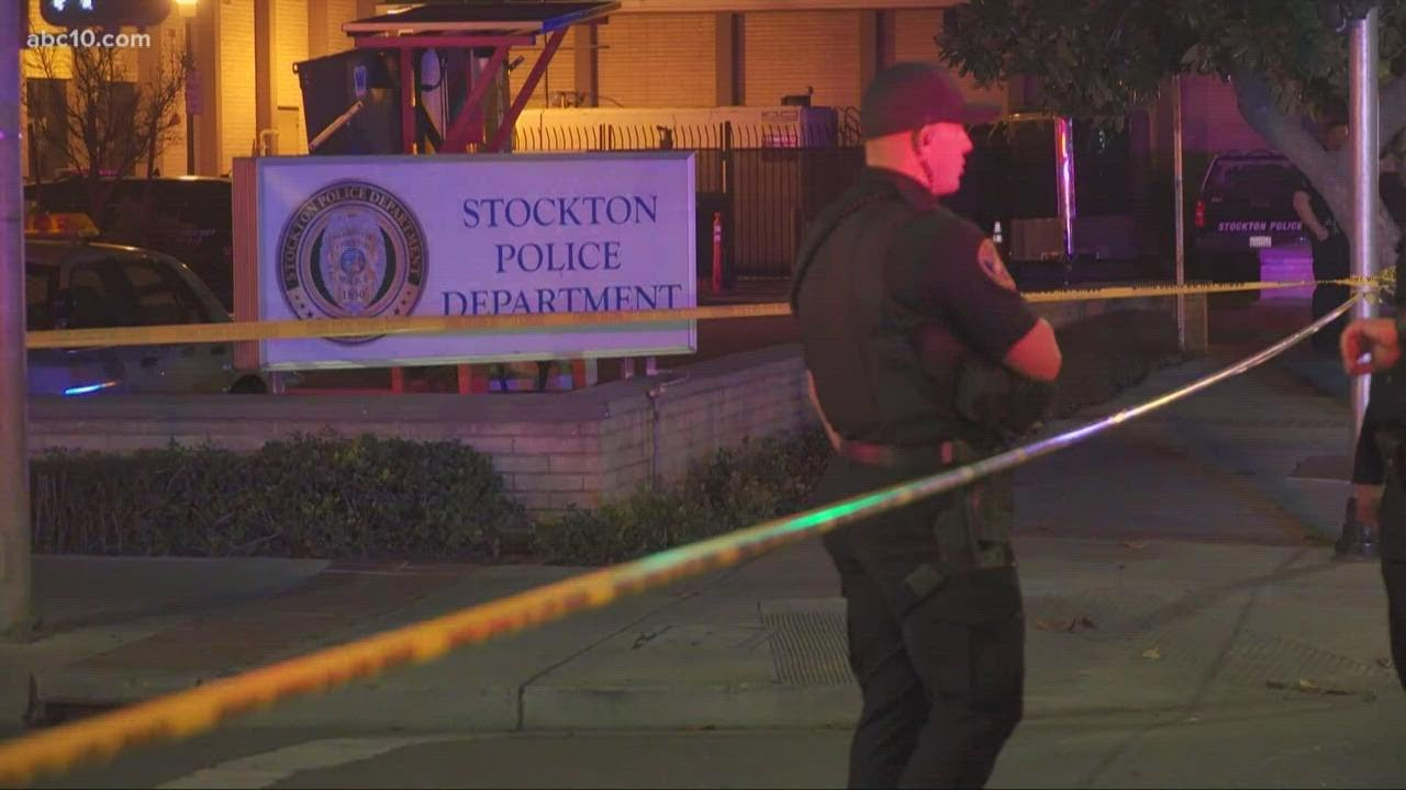 Man killed after charging Stockton Police Department with a gun