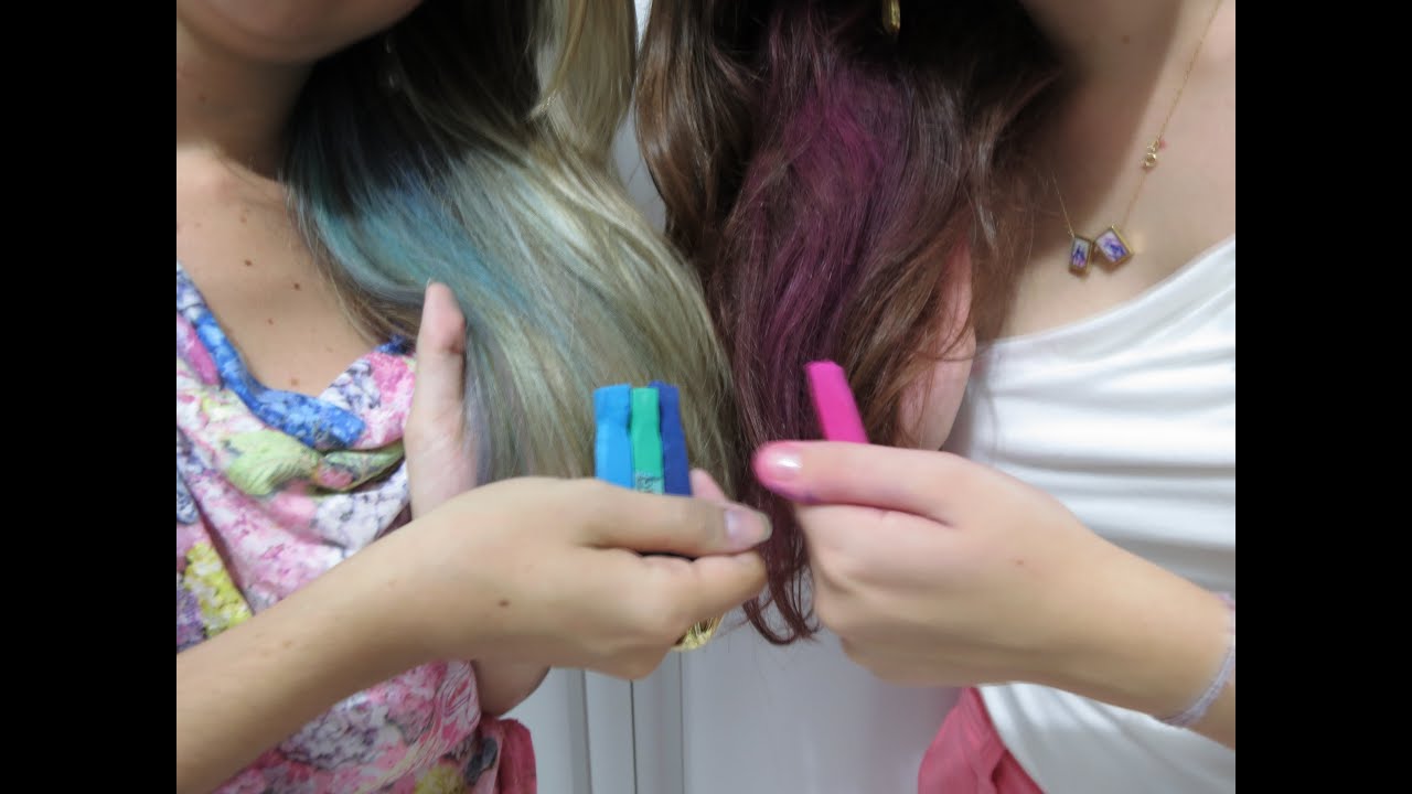Como pintar os cabelos com giz pastel