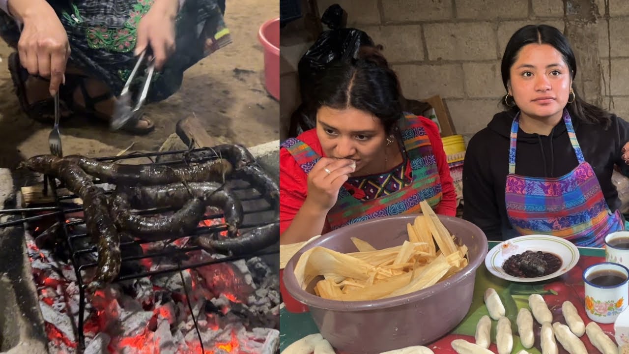 Desayunando Unas Deliciosas Morongas o Morcillas  De CERDO AZADAS