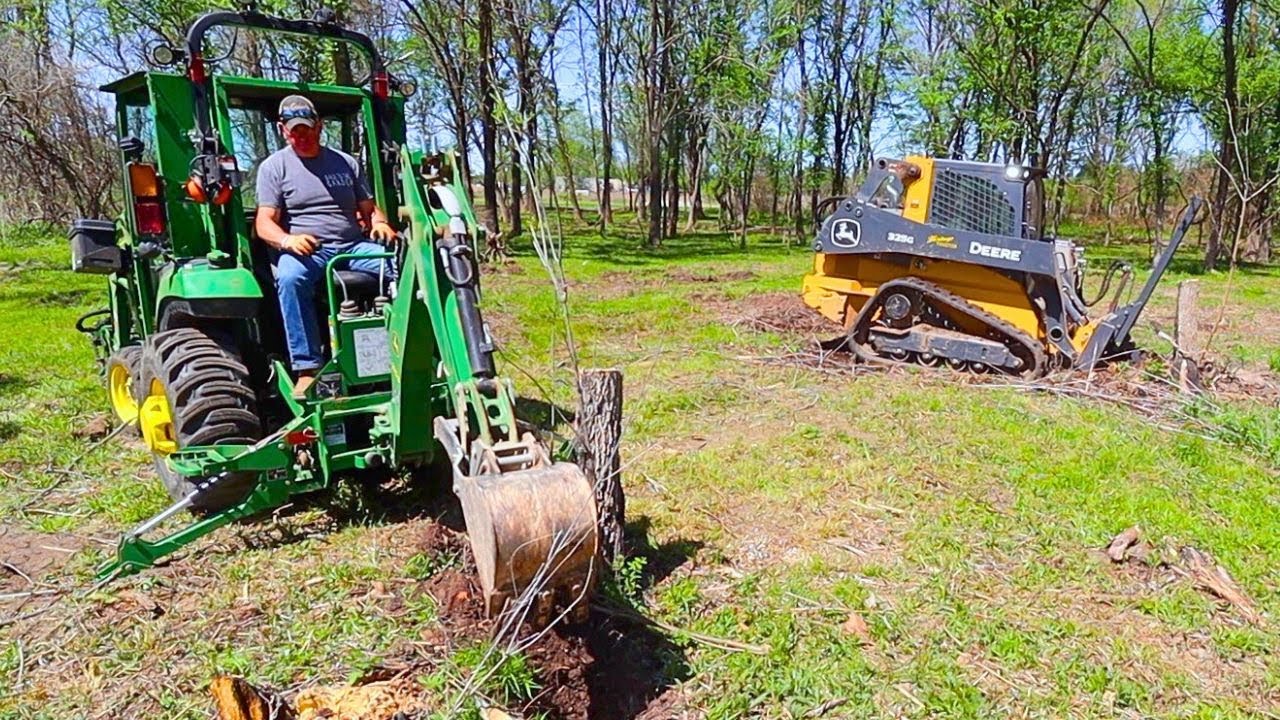 Clearing Land - Tractor Backhoe Vs Tree Puller for Stump Removal