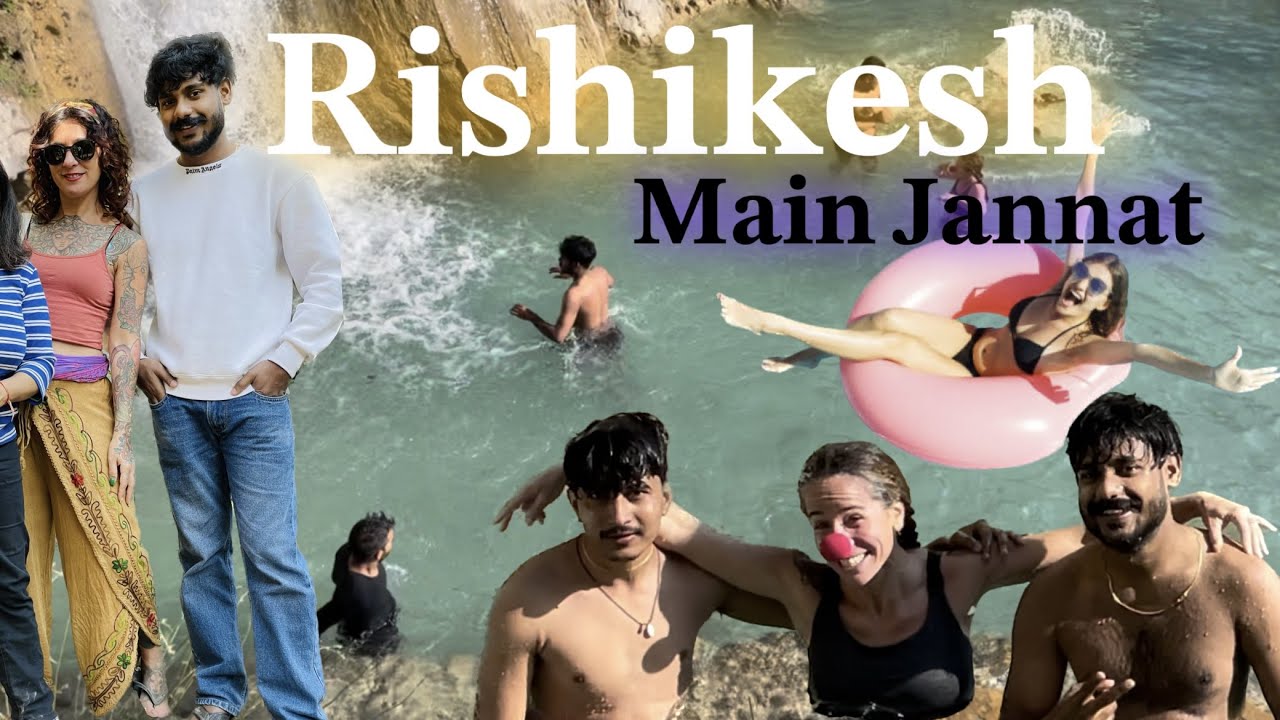 Bath with foreigners in Rishikesh Waterfall || Meet Foreigners In Rishikesh || Haridwar Latest 2023