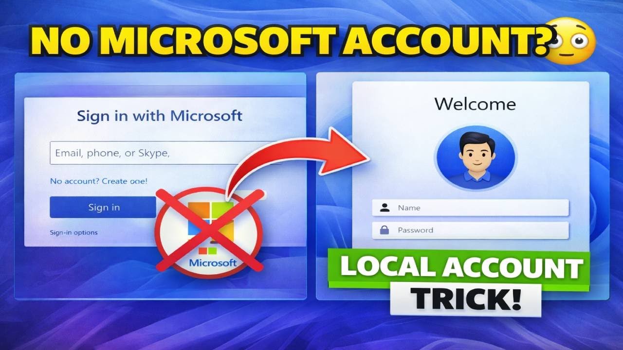 How to Create a Local Account on Windows 11 Setup  2026 Latest Trick