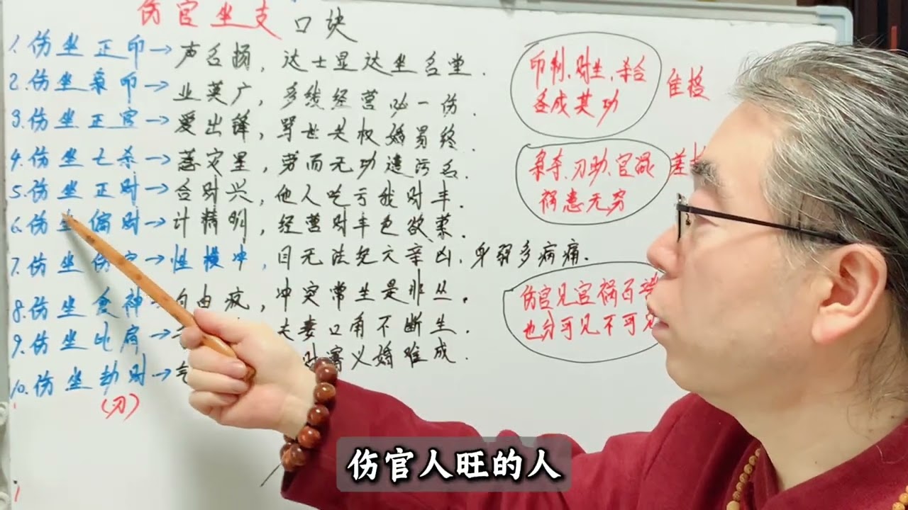 伤官坐下不同的十神详解