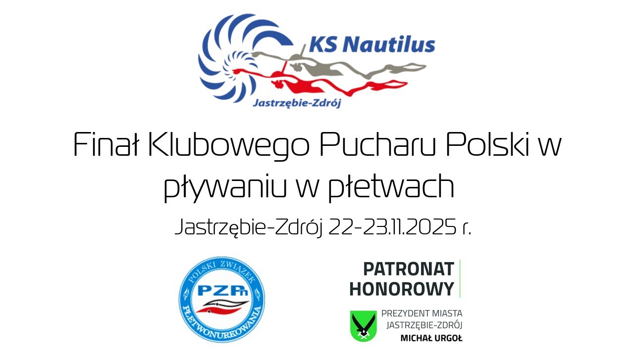Finał Klubowego Pucharu Polski w pływaniu w płetwach - Jastrzębie - Zdrój 2025 - Dzień 1
