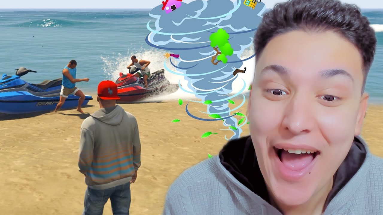 هربت انا واصدقائي من اعصار البحر 😂😂 !! فى جاتا 5