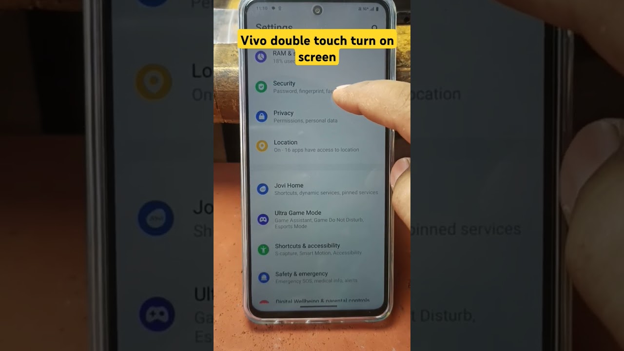 Vivo y58 5g double touch tap  turn on screen