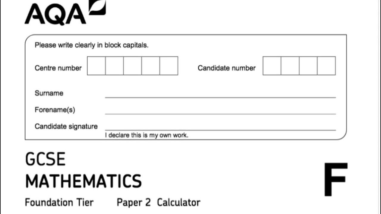 AQA GCSE maths foundation paper 2, calculator,2024 June. Complete Answers 
