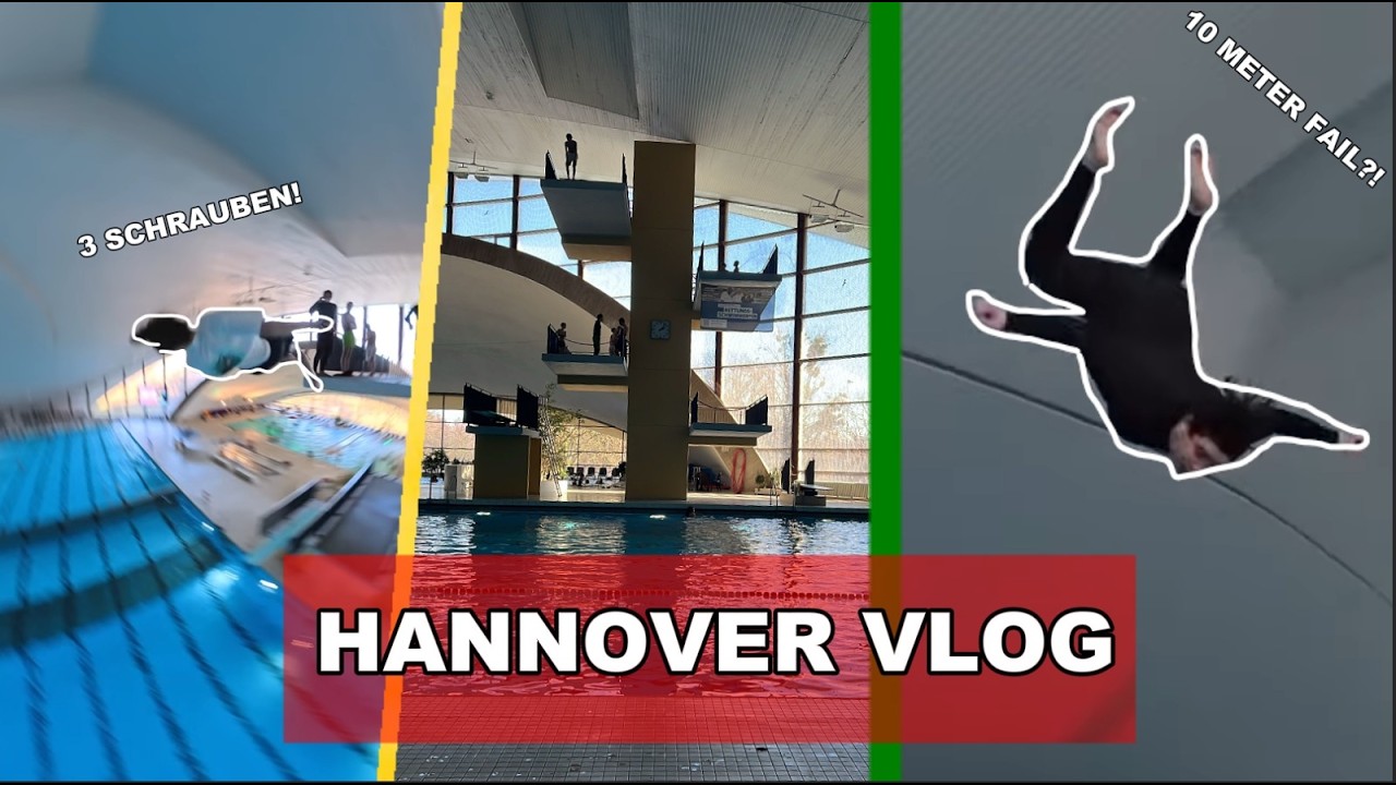 3 SCHRAUBEN in EINEM SPRUNG?! BAUCHPLATSCHER aus 10 METERN?! | Trip nach Hannover VLOG!
