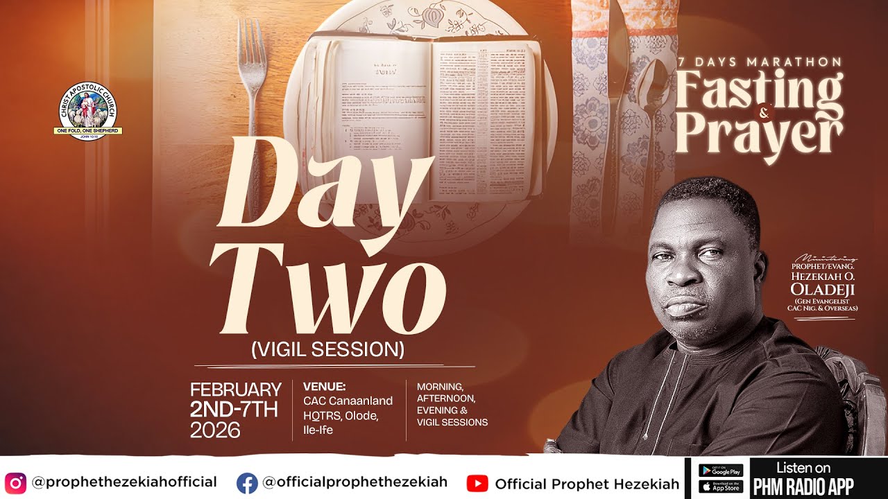 7 DAYS MARATHON FASTING & PRAYER || DAY 2 || VIGIL SESSION || PHMEDIA LIVE BROADCAST