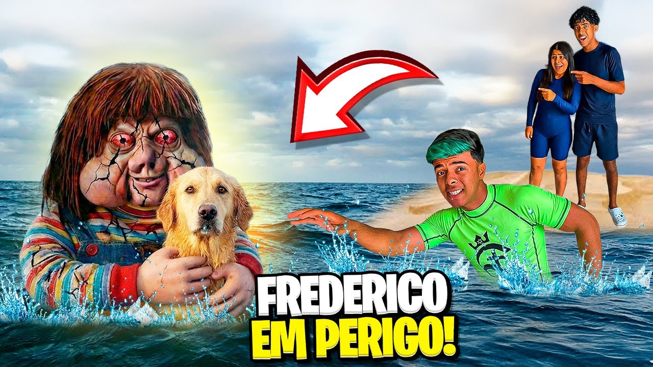 O FOFUXO FOFÃO TENTOU AFOGAR O FREDERICO NA PRAIA‼️😱 *estevão salvou ele