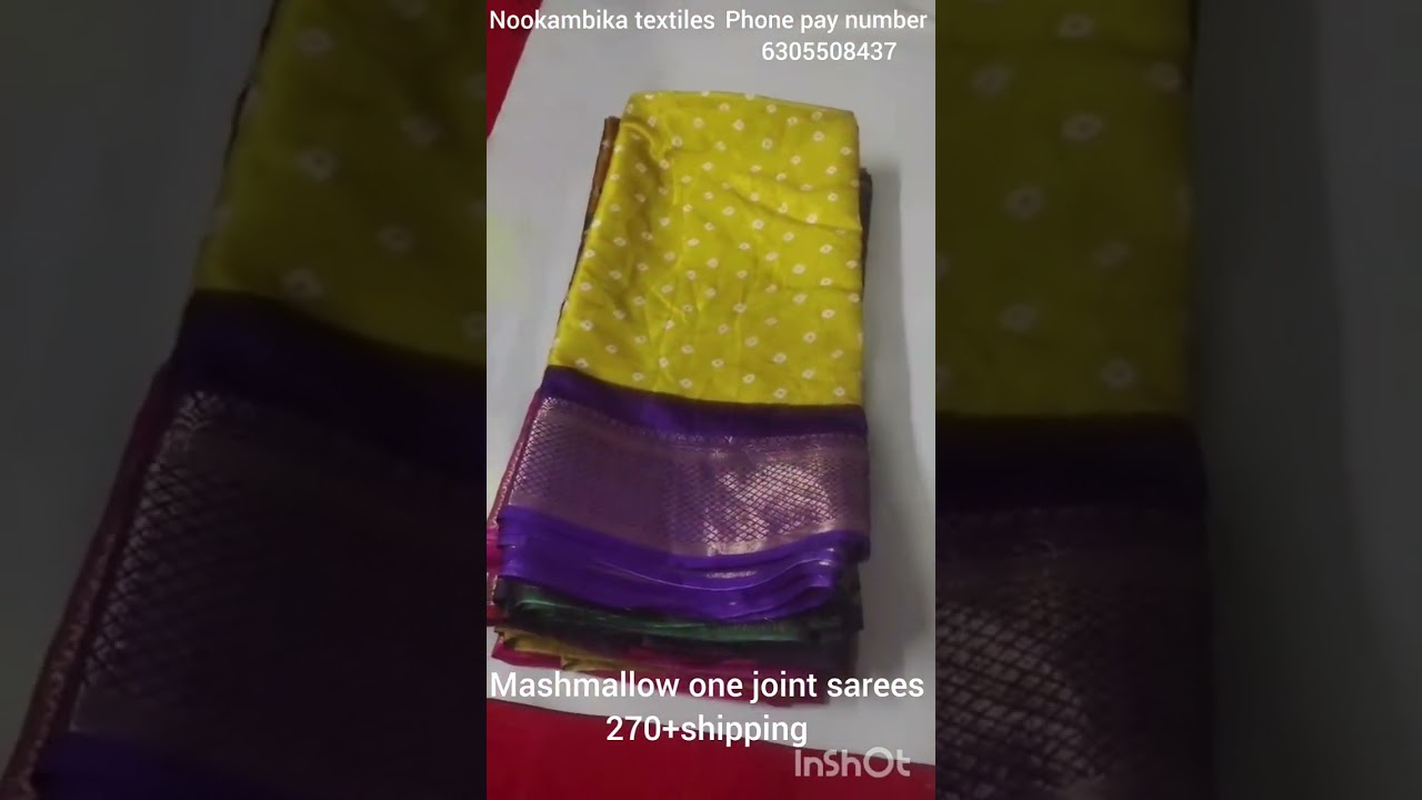 Mashmallow one joint sarees 270+shipping 