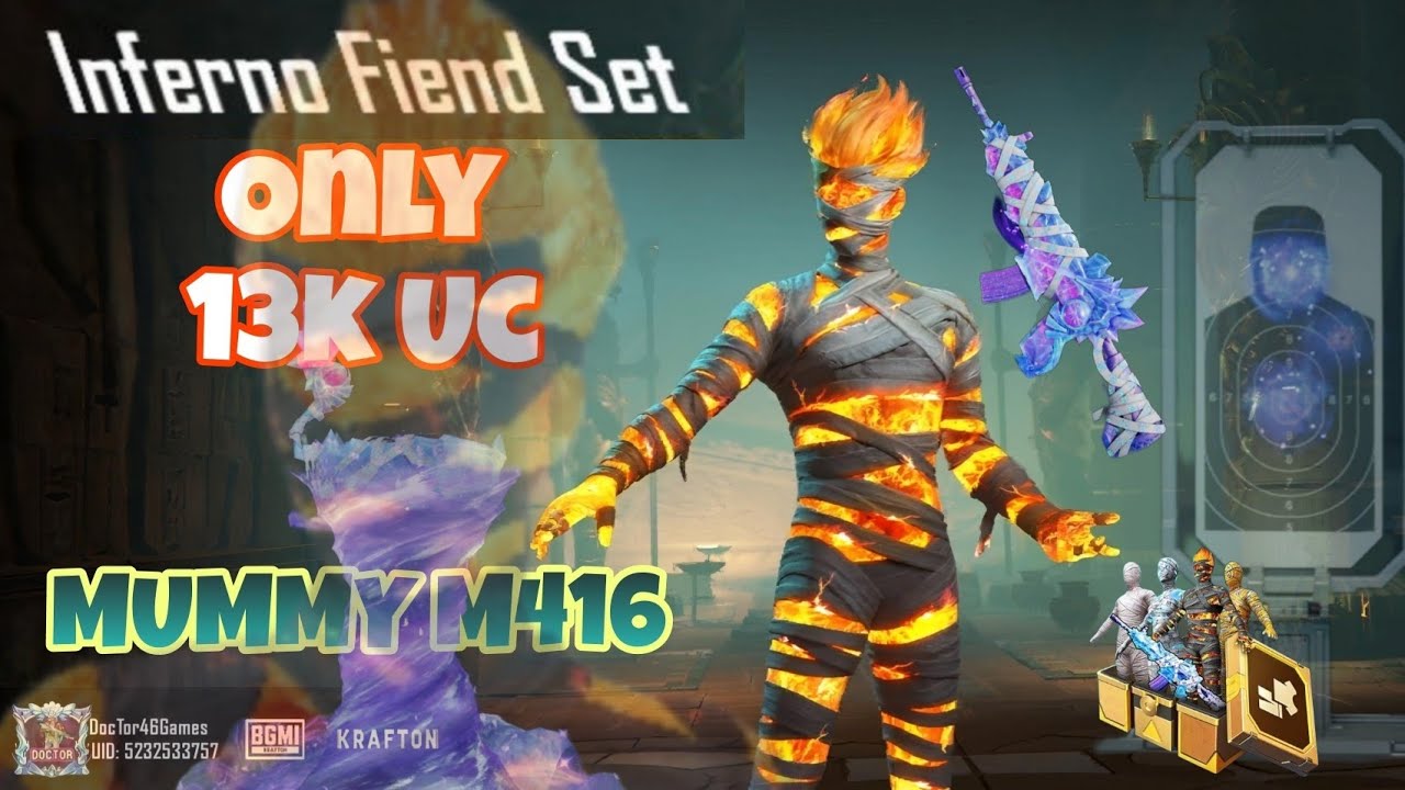 ANNIVERSARY CRATE OPENING @13K UC/MUMMY M416 @60 UC SPIN/ INFERNO FIEND SET/ SEALED NETHER M416 BGMI