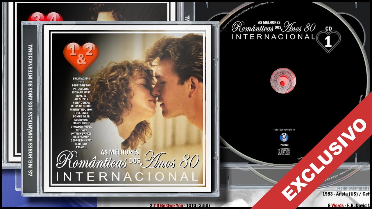 Colet&acirc;nea As Melhores Rom&acirc;nticas dos Anos 80 Internacional (2023, RSA Music) - 4 CD's Exclusivos