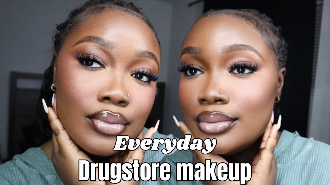 No Foundation Drugstore Makeup for Dark Skin | Beginner friendly