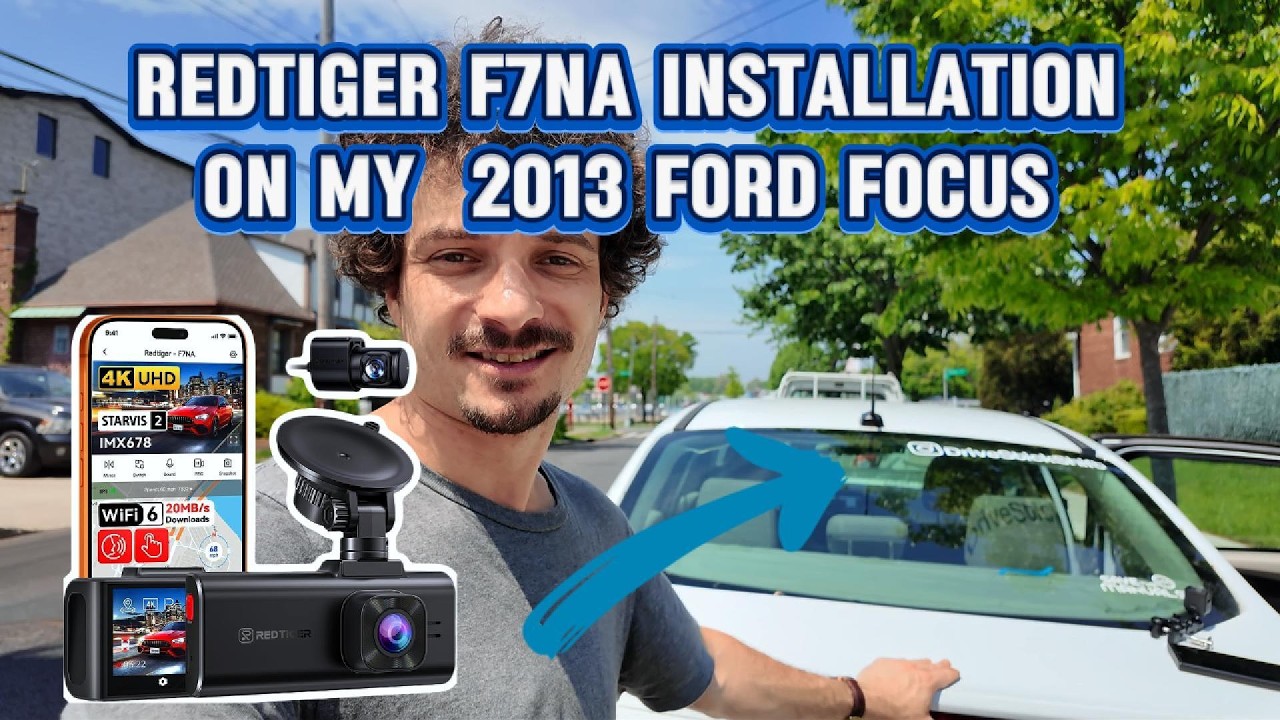 Установка видеорегистратора Redtiger F7NA на Ford Focus 2013 года выпуска.