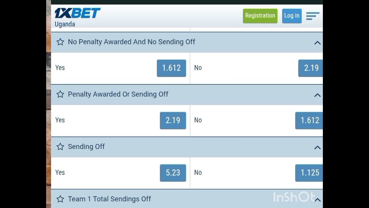 no penalty awarded or no sending off option on 1x bet explained ✅