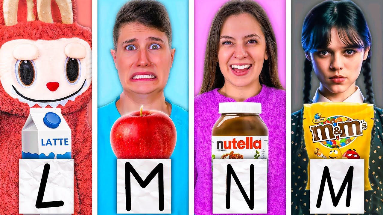 1 ORA DI: MANGIAMO SOLO CIBO DELLA PRIMA LETTERA DEL NOSTRO NOME CHALLENGE CON NINNA E MATTI!
