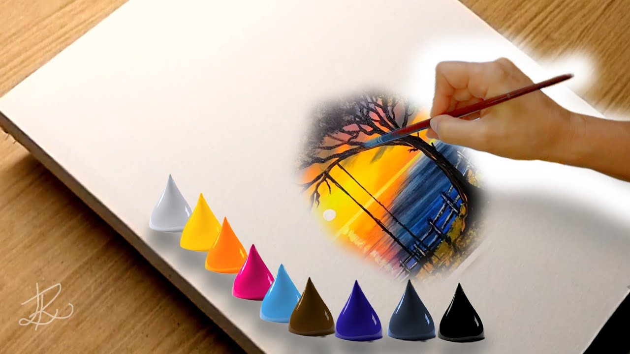 A Moment of Peace | How to Paint a Relaxing Landscape – Acrylic Painting Step by Step (4K)
