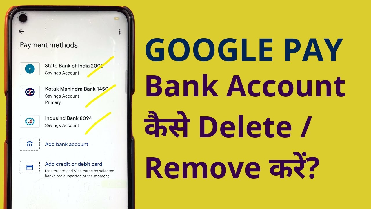 Как удалить второй банковский счёт из Google Pay? | Gpay Удалить банковский счёт
