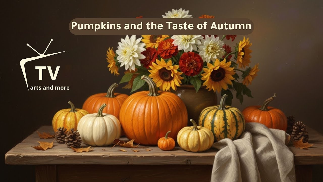 لوحة فنية للتلفاز ثمار القرع ونكهة الخريف |TV frame Pumpkins and the Taste of Autumn