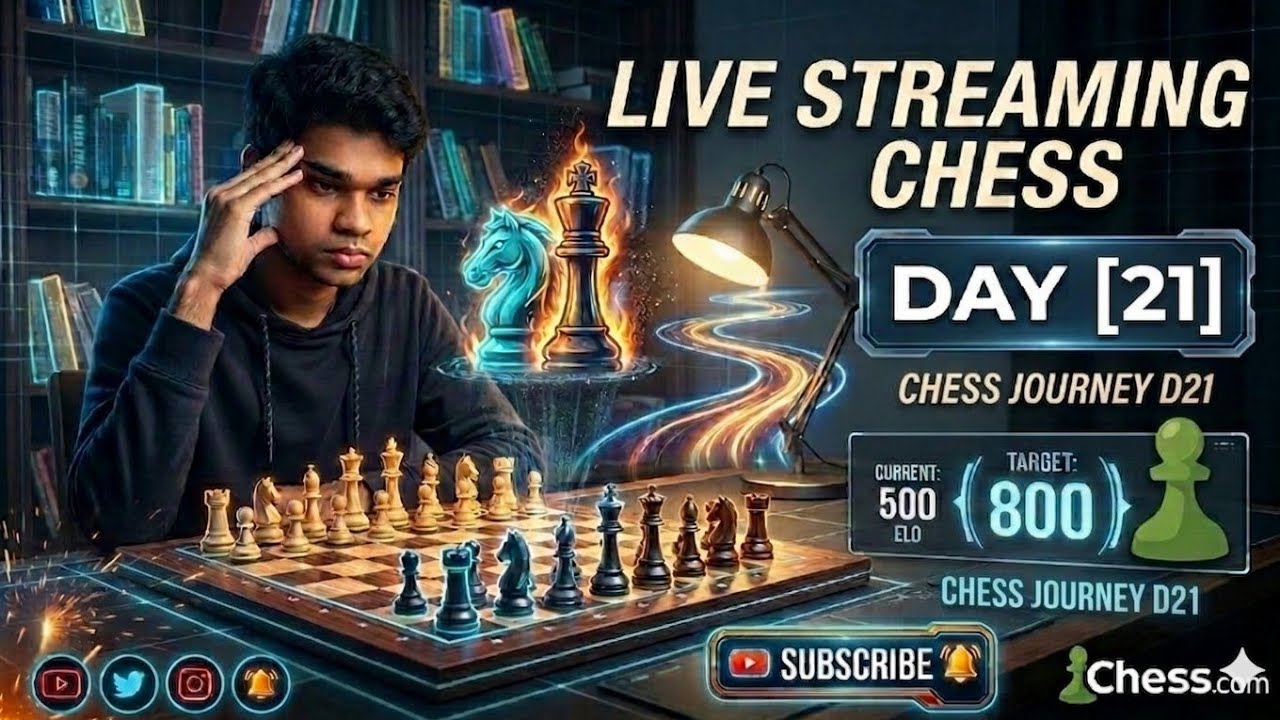 Can We Break Out of 500 ELO Tonight? 🤔 | Late Night Chess Day 21#Chess #LateNightStream #Chesscom