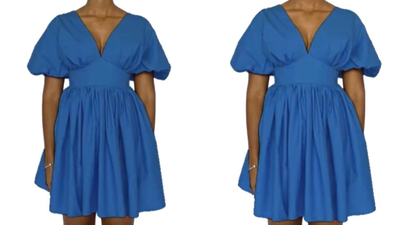 Cutting And Stitching A Gathered Bust Dress  / Sewing For Beginners