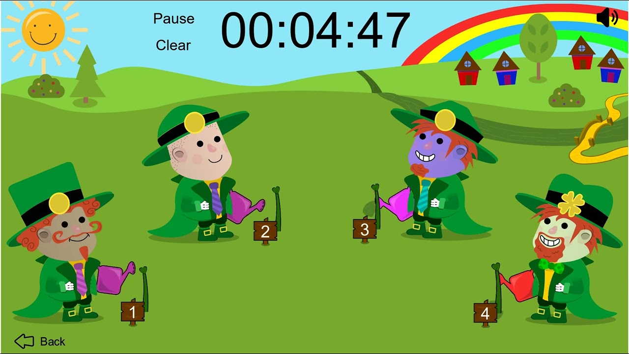 10 Minute St. Patrick's Day timer (4-leaf Clover fields)