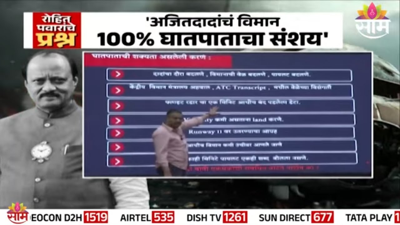 'अजितदादांच्या विमानाचा 100% घातपाताचा संशय' - Rohit Pawar On Ajit Pawar Plane crash