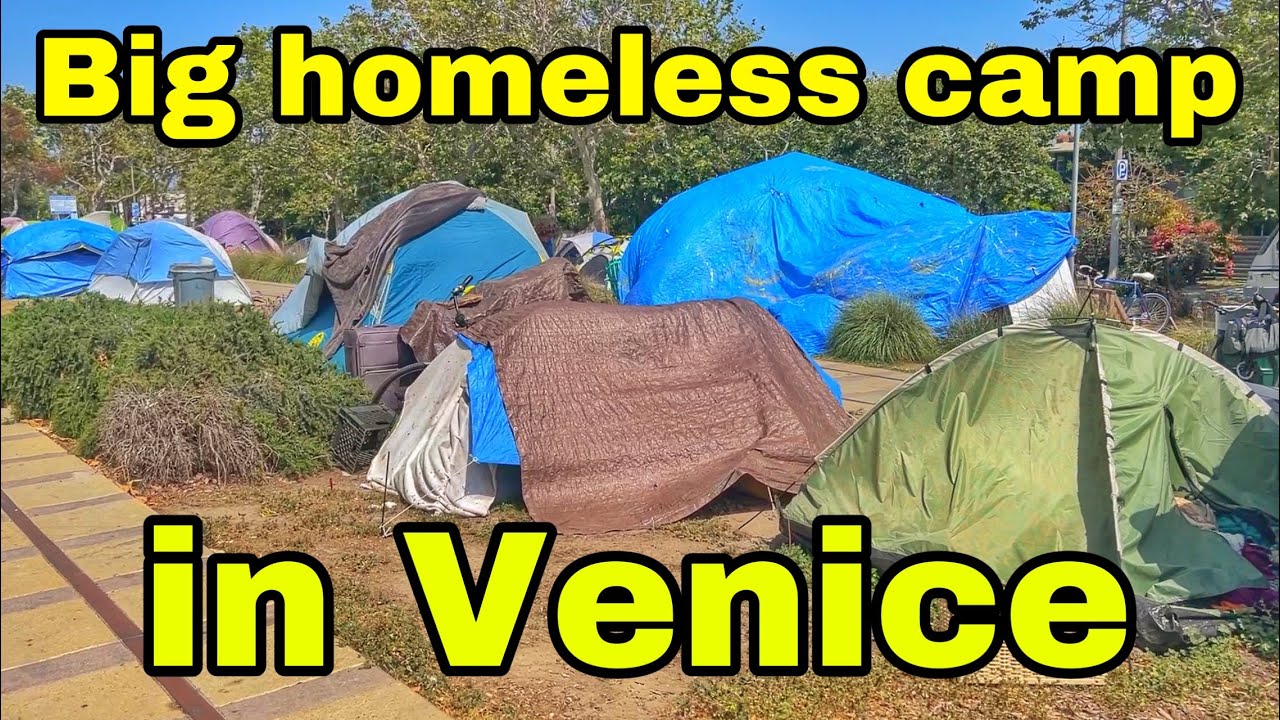 Update Big Homeless Encampment at Venice Beach Library