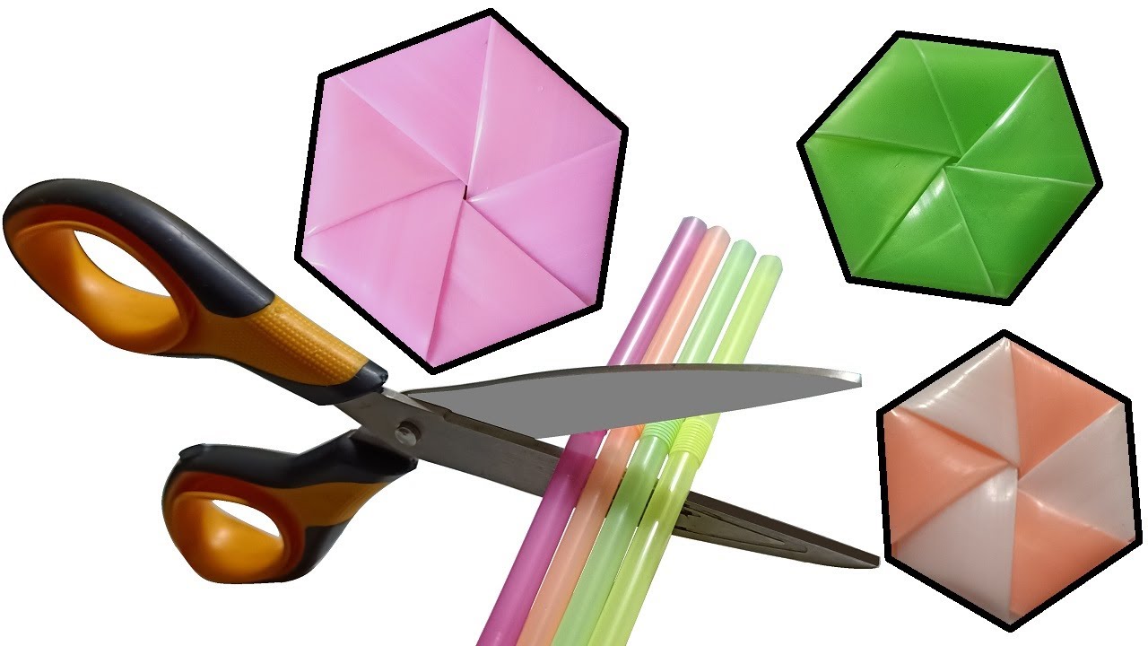 Drinking Straw Hexagon | How To Make Hexagon With Drinking Straw | Straw Flower | Straw Star