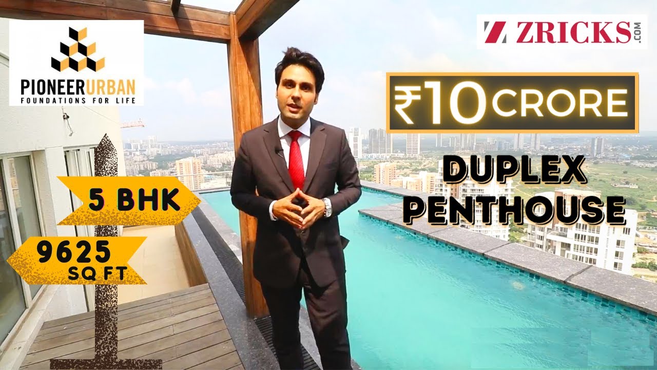 10 крор 😱 Тур по двухуровневому пентхаусу с 5 спальнями (9625 кв. футов) 🏊‍♂️ Бассейн-инфинити 🌞 ...