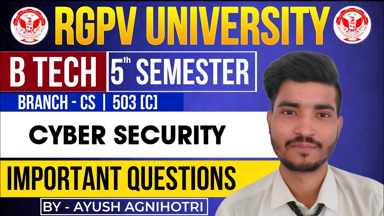 Cyber Security Important Questions | CS-503(C) | RGPV Exam 2025 | 