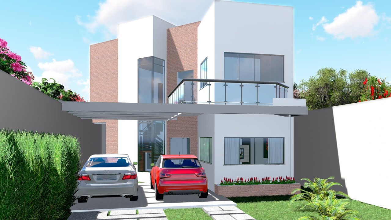 Projeto de casa | Sobrado Moderno com Pergolado - C&oacute;d. 106