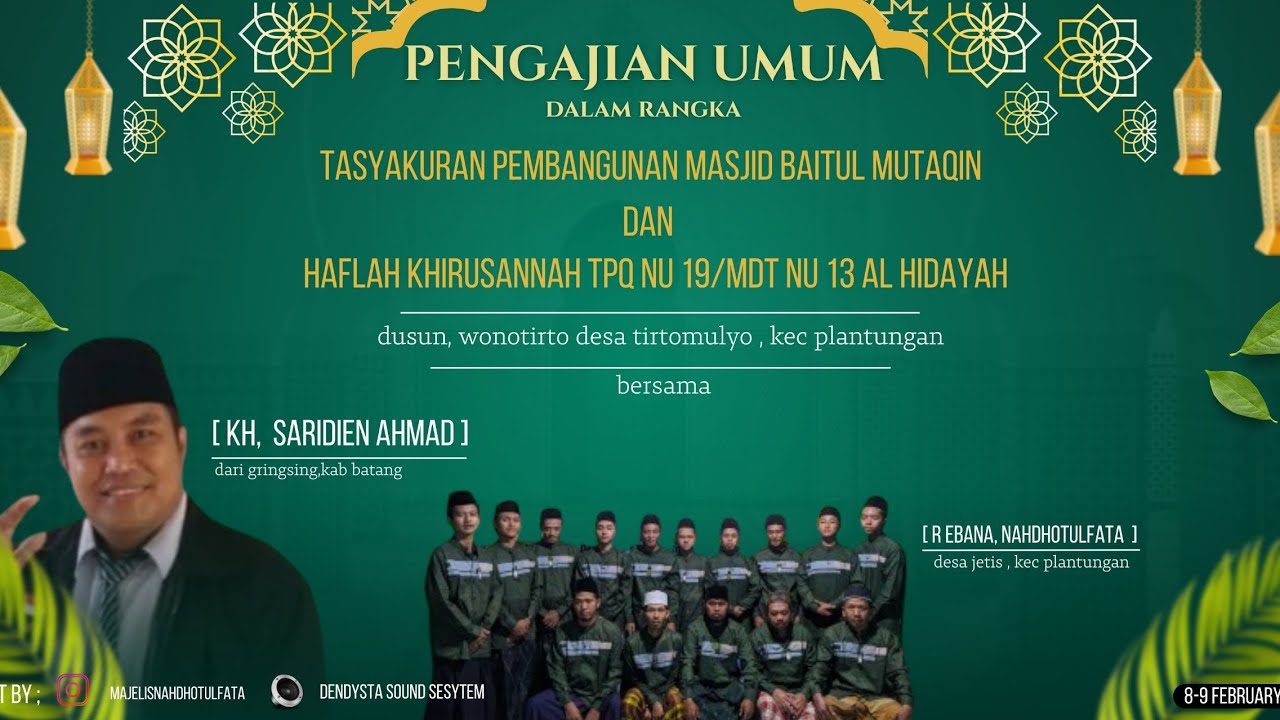 PEENGAJIAN UMUM BERSAMA ( KH, SARIDIEN AHMAD ) dari gringsing kab batang, jawa tengah