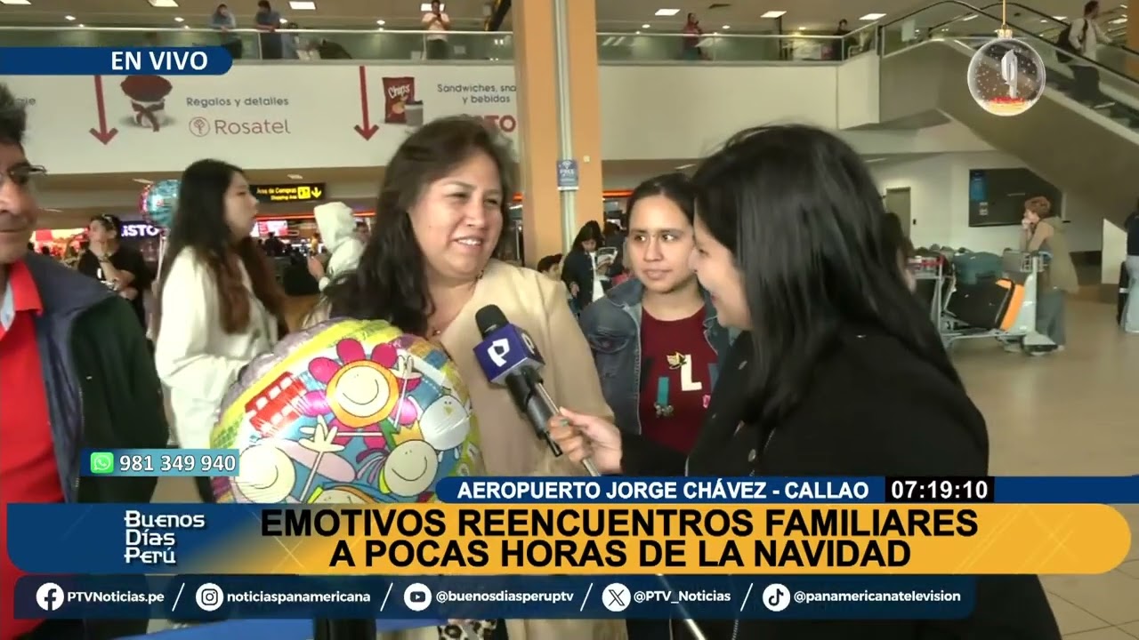 Emotivos reencuentros familiares en el Aeropuerto Jorge Chávez por Navidad