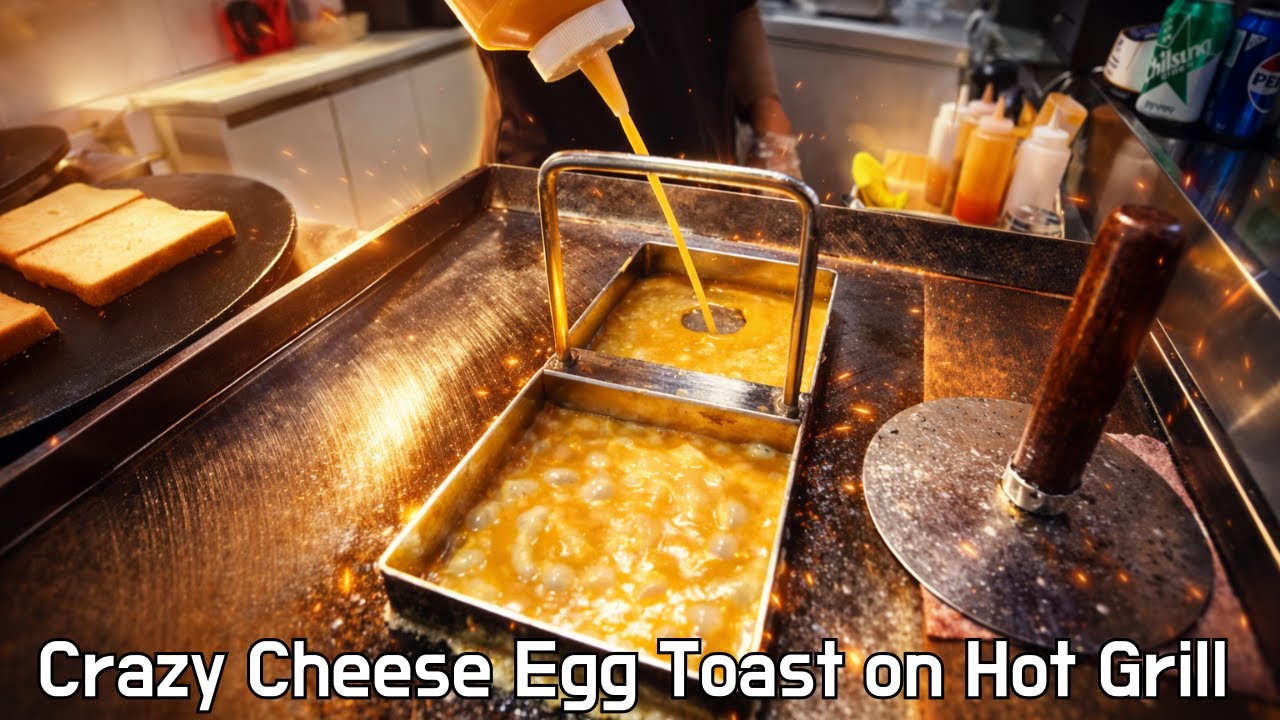 Cheesy Korean Egg Toast That MELTS on the Grill | Street Food Skills You&rsquo;ve Never Seen Before