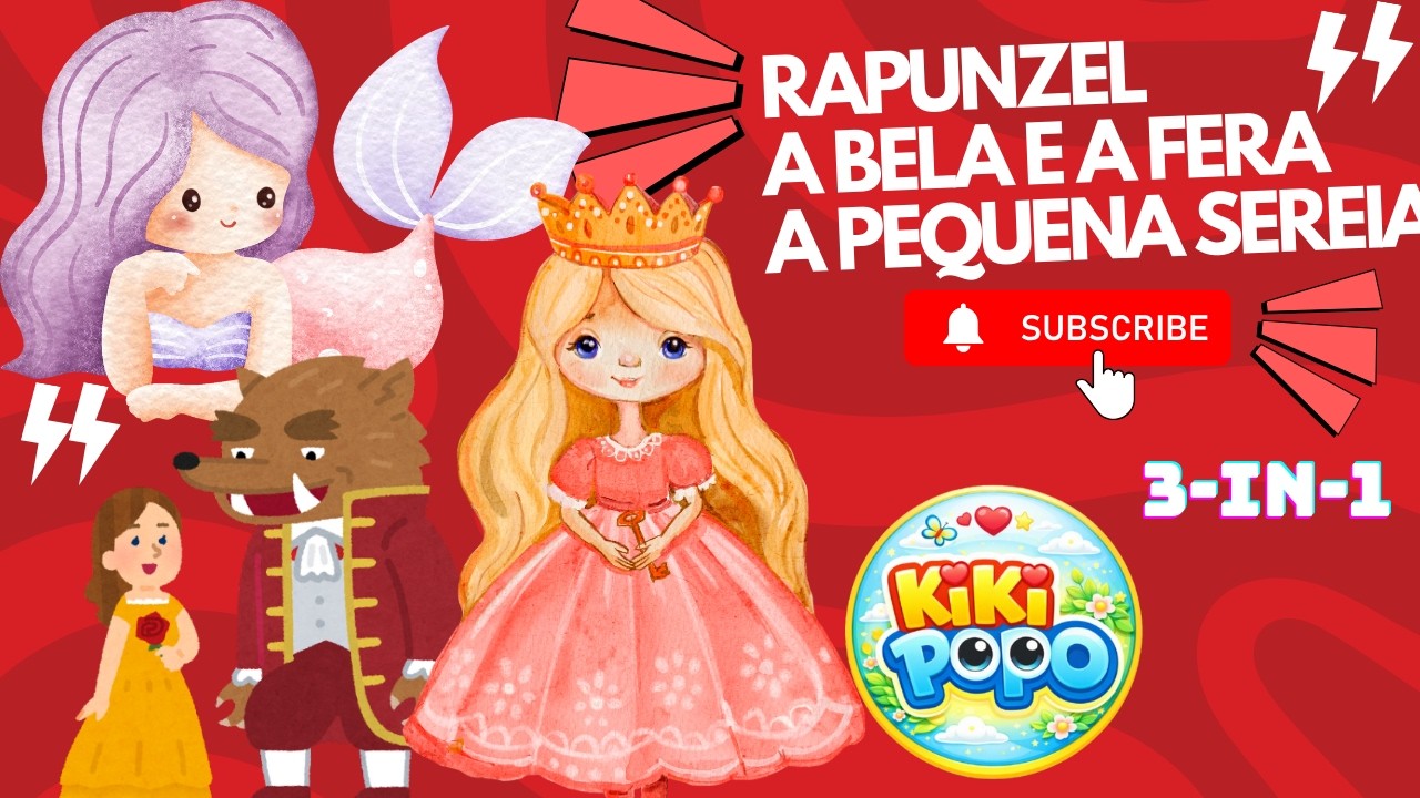 Rapunzel, A Bela e a Fera e A Pequena Sereia – 3 Histórias Infantis para Dormir | Contos Narrados
