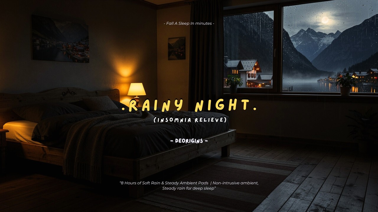 Quiet Rain Night in Hallstatt – Rain on Window & Soft Ambient for Deep Sleep 8 Hours