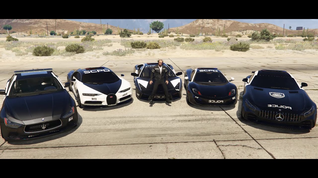 GTA 5 - Stealing Luxury Police Cars with Trevor! (Real Life Cars #05)