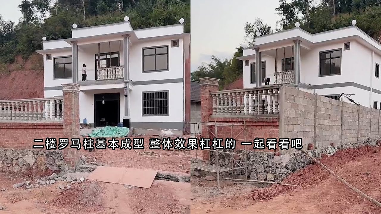 二楼罗马柱基本成型 整体效果杠杠的 一起看看吧