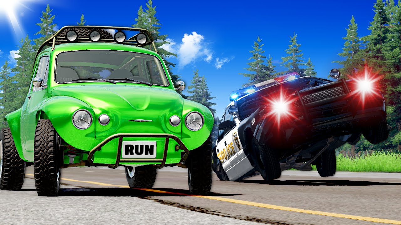 CHASED BY HAUNTED POLICE CAR? - BeamNG Drive