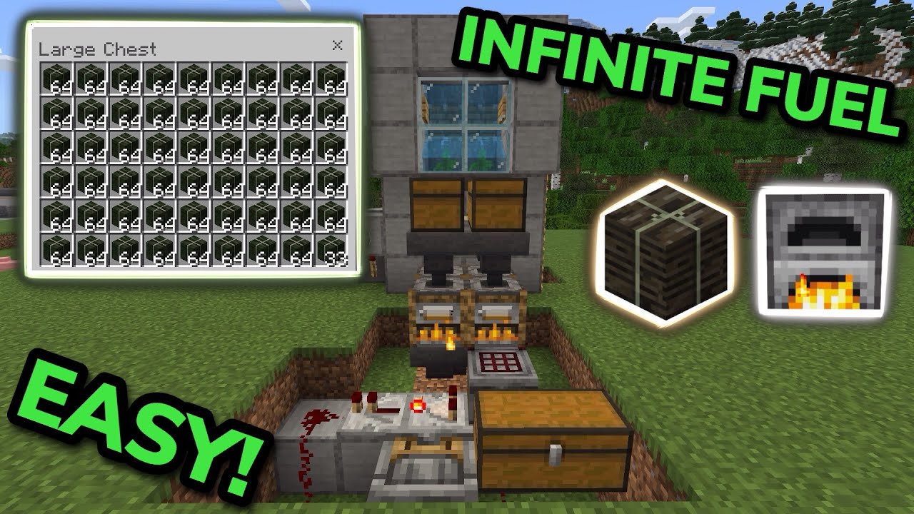 NEW SIMPLE FUEL FARM TUTORIAL in Minecraft Bedrock (MCPE/Xbox/PS/Switch/PC)