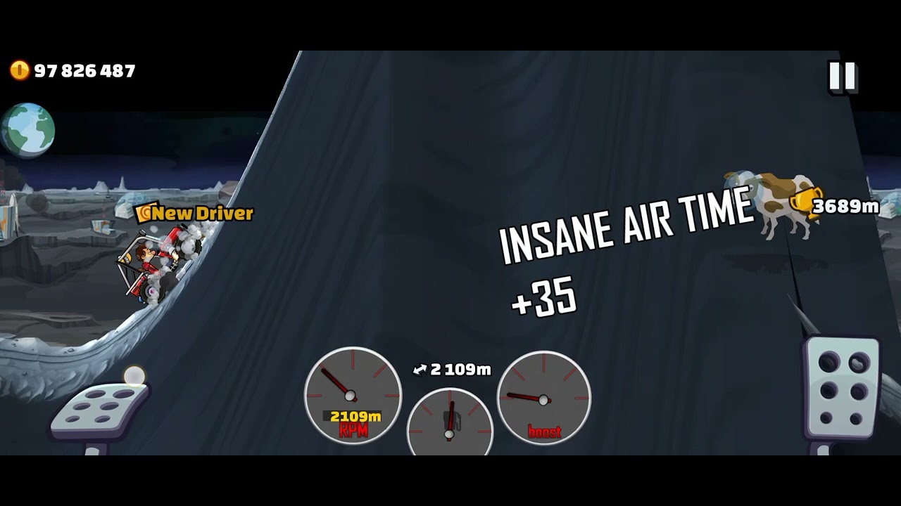 Hill Climb Racing 2 Mod Plus Hill Climber MK 2 and Flipping Moon 2951 m (  Current World Record )