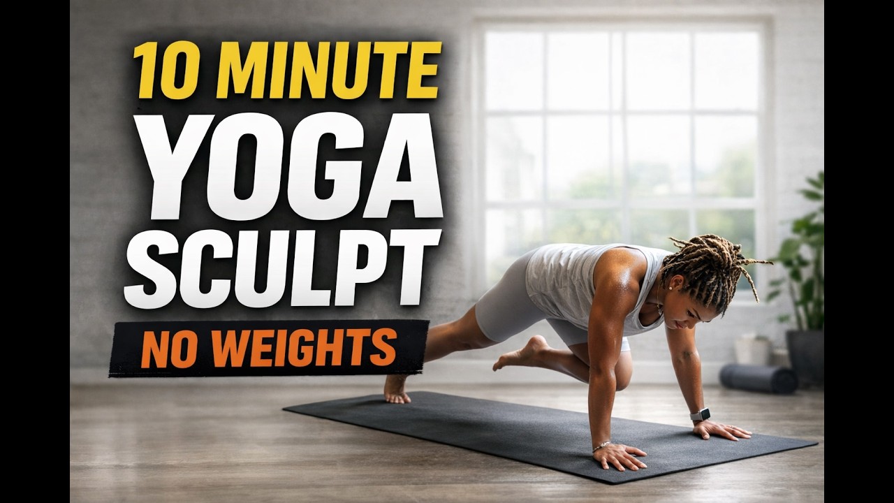 10 Min Yoga Sculpt - No Weights [Beginner Friendly]